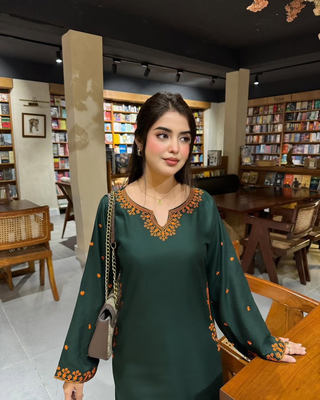 Bayna Green Embroidered co-ord