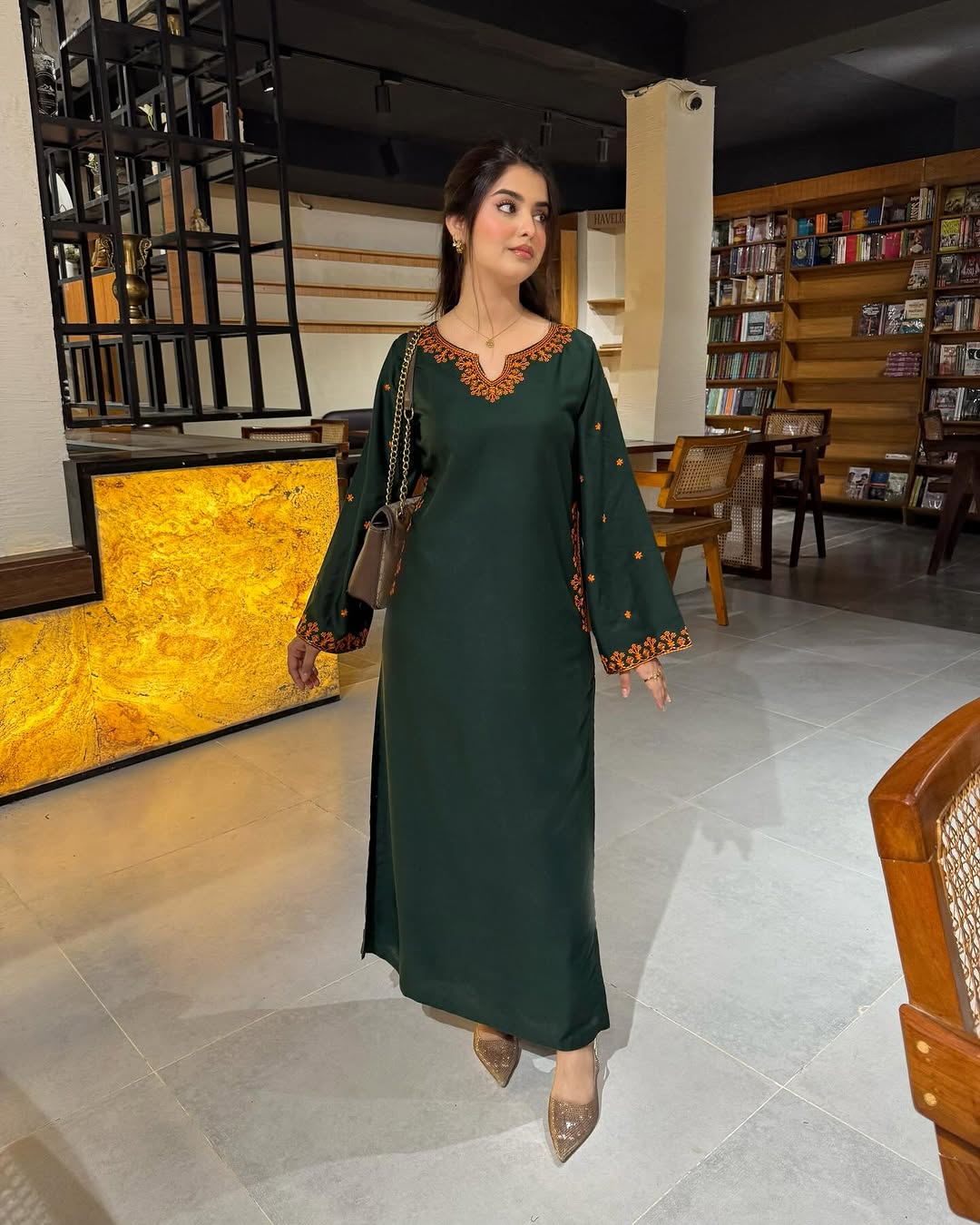 Bayna Green Embroidered co-ord