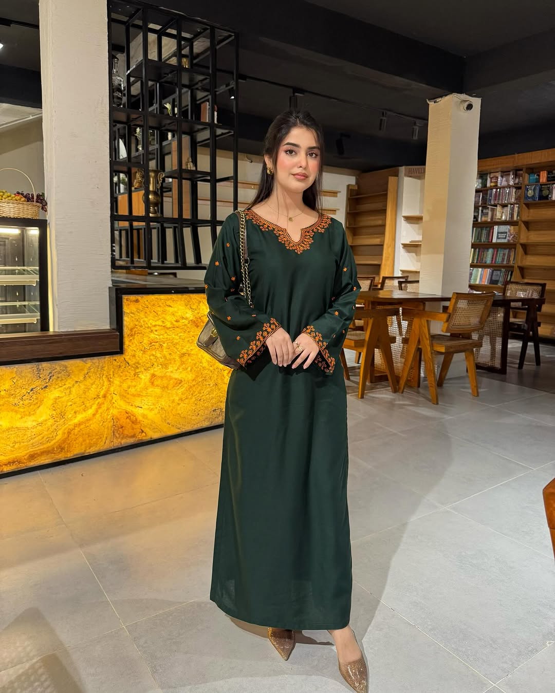 Bayna Green Embroidered co-ord