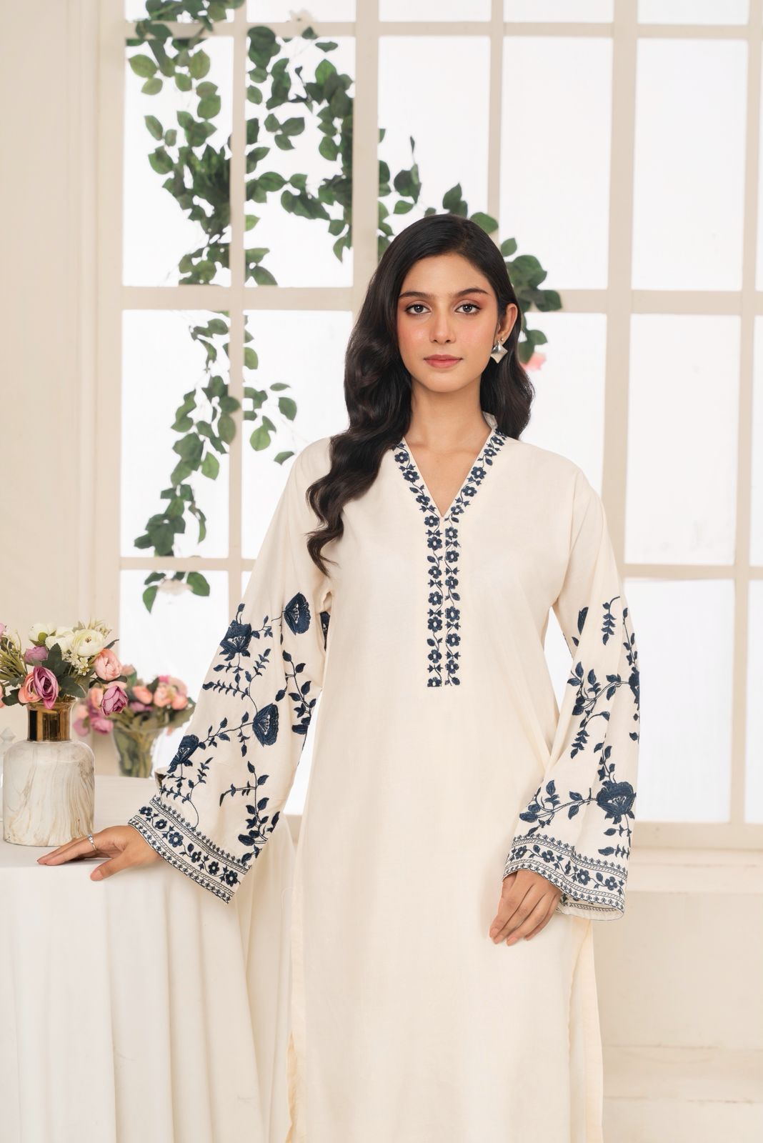 White Embroidered 3PC