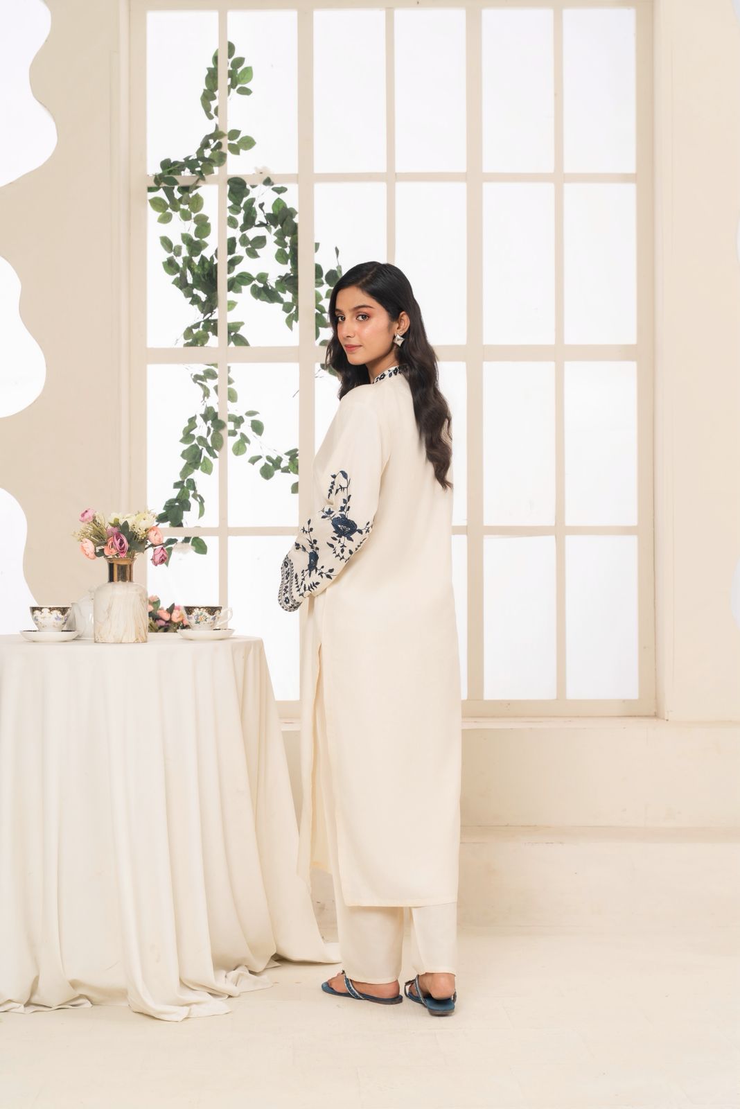 White Embroidered 3PC