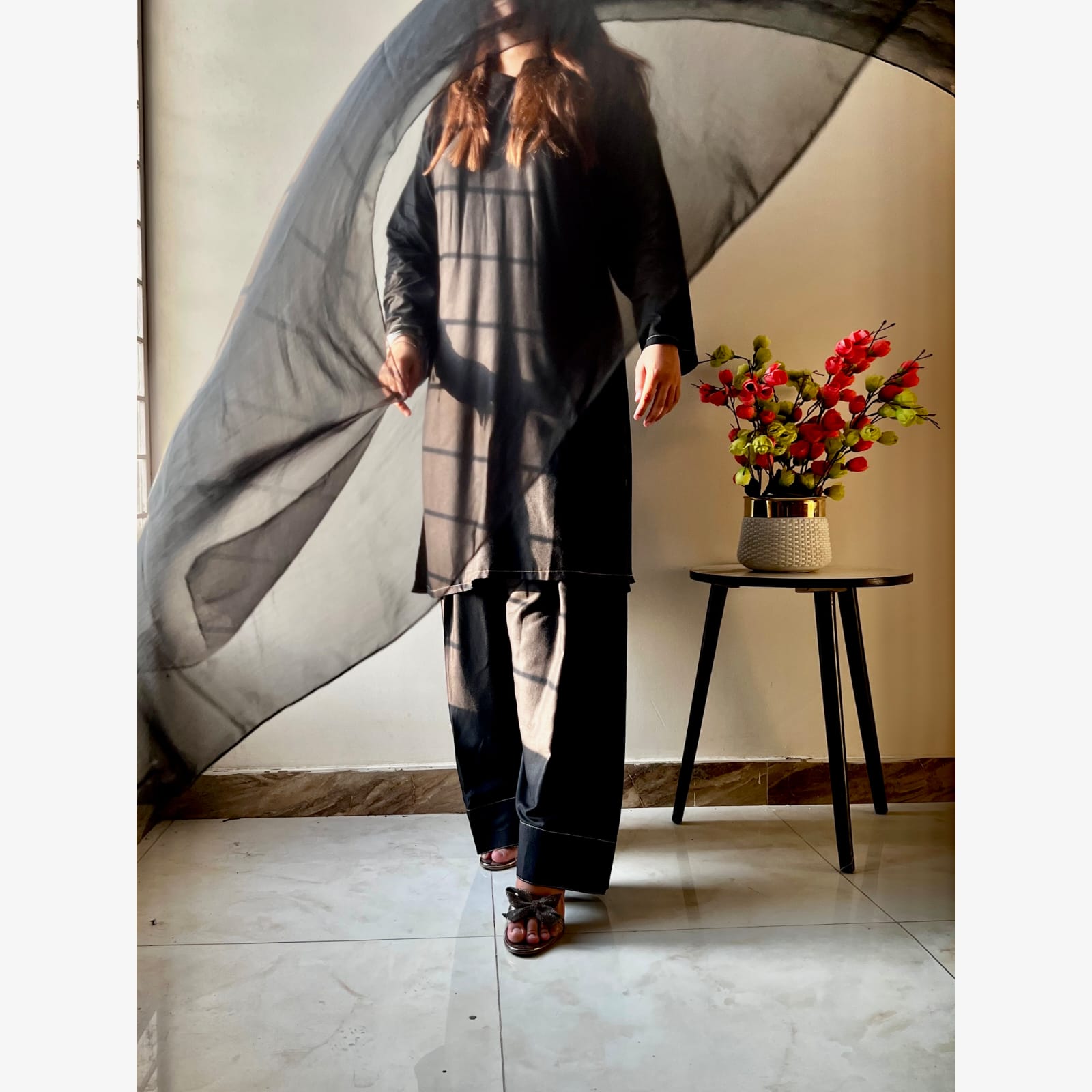 Plain Thread Furshi Shalwar 3-pc