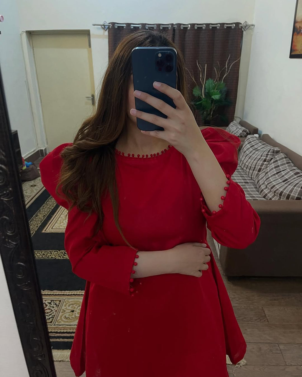 Red Peplum Farshi Co-ord