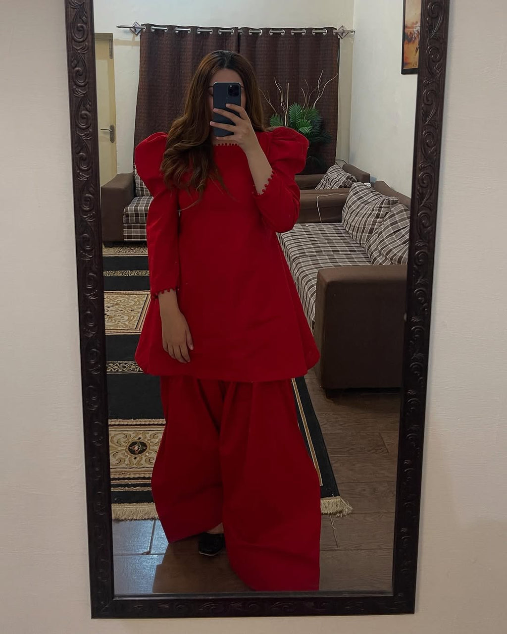 Red Peplum Farshi Co-ord