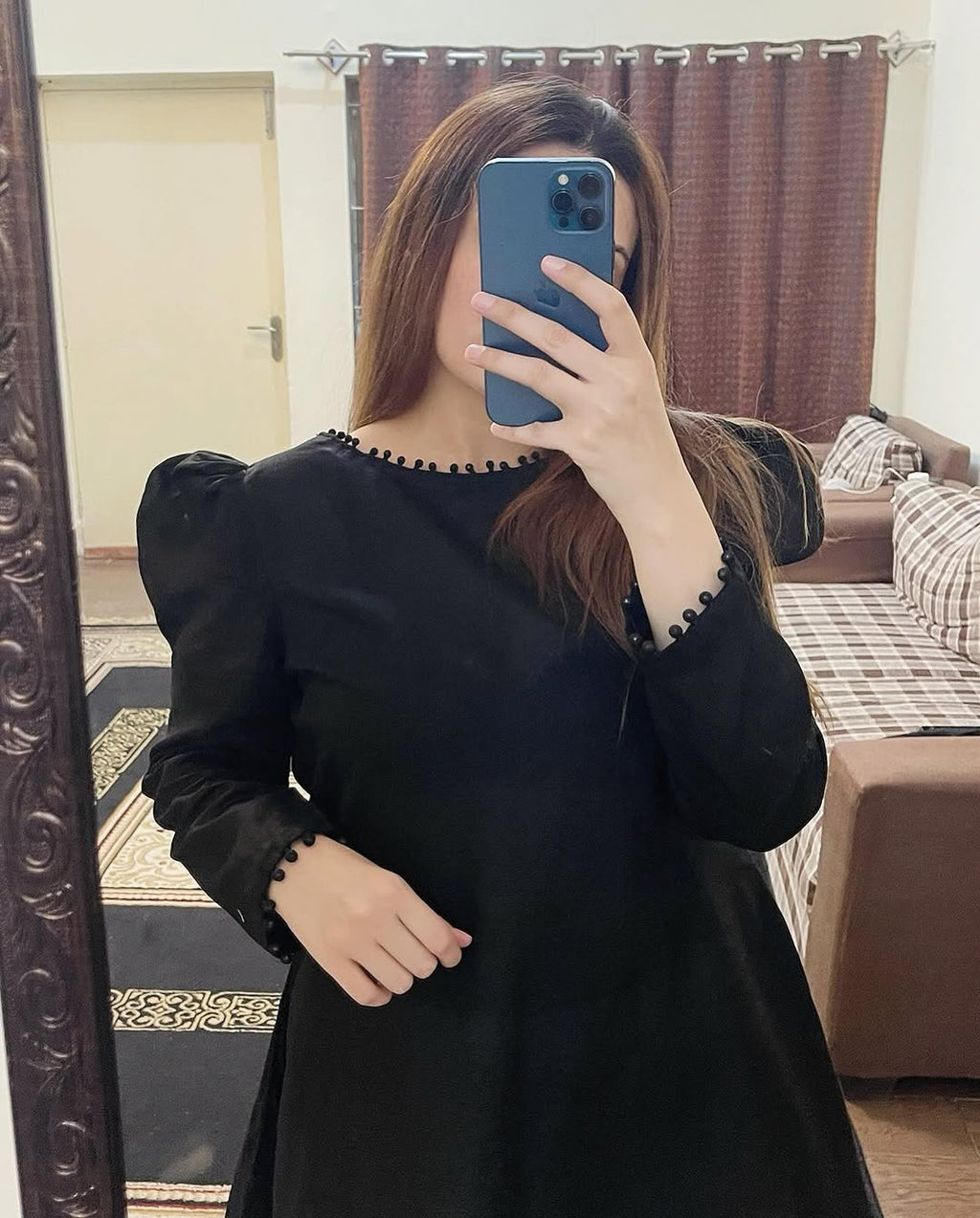 Black Peplum Farshi Co-ord