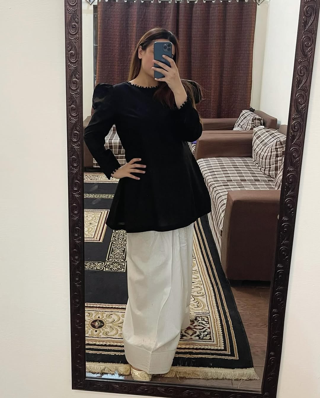 Black Peplum Farshi Co-ord