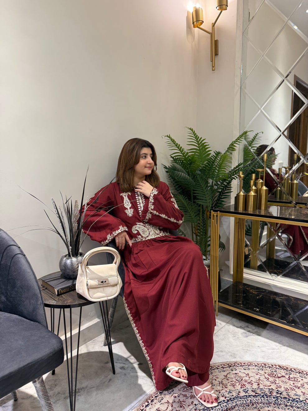 Alisha Maroon Embroidered 2pc