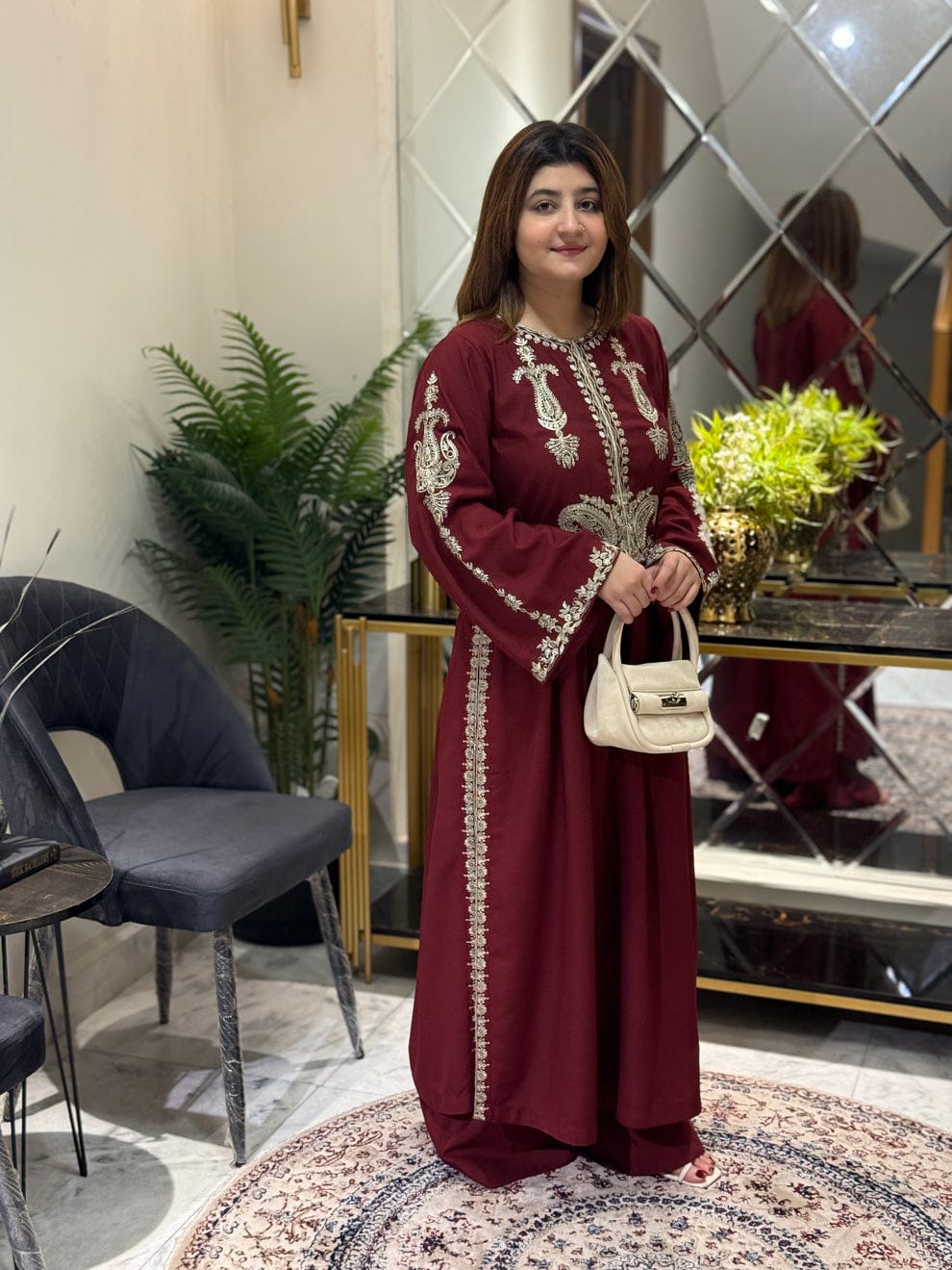 Alisha Maroon Embroidered 2pc