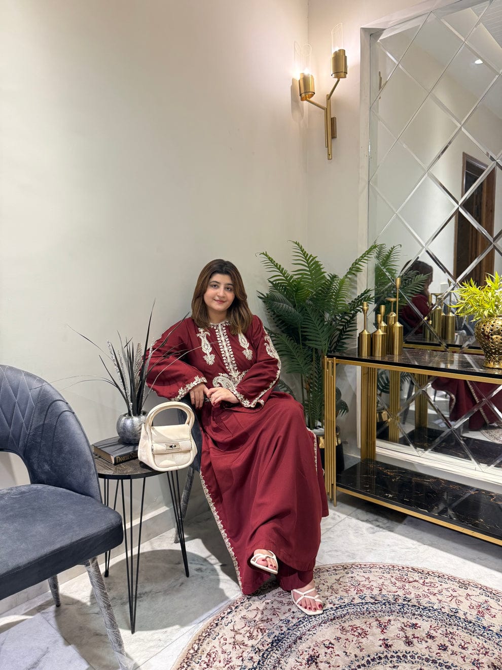 Alisha Maroon Embroidered 2pc