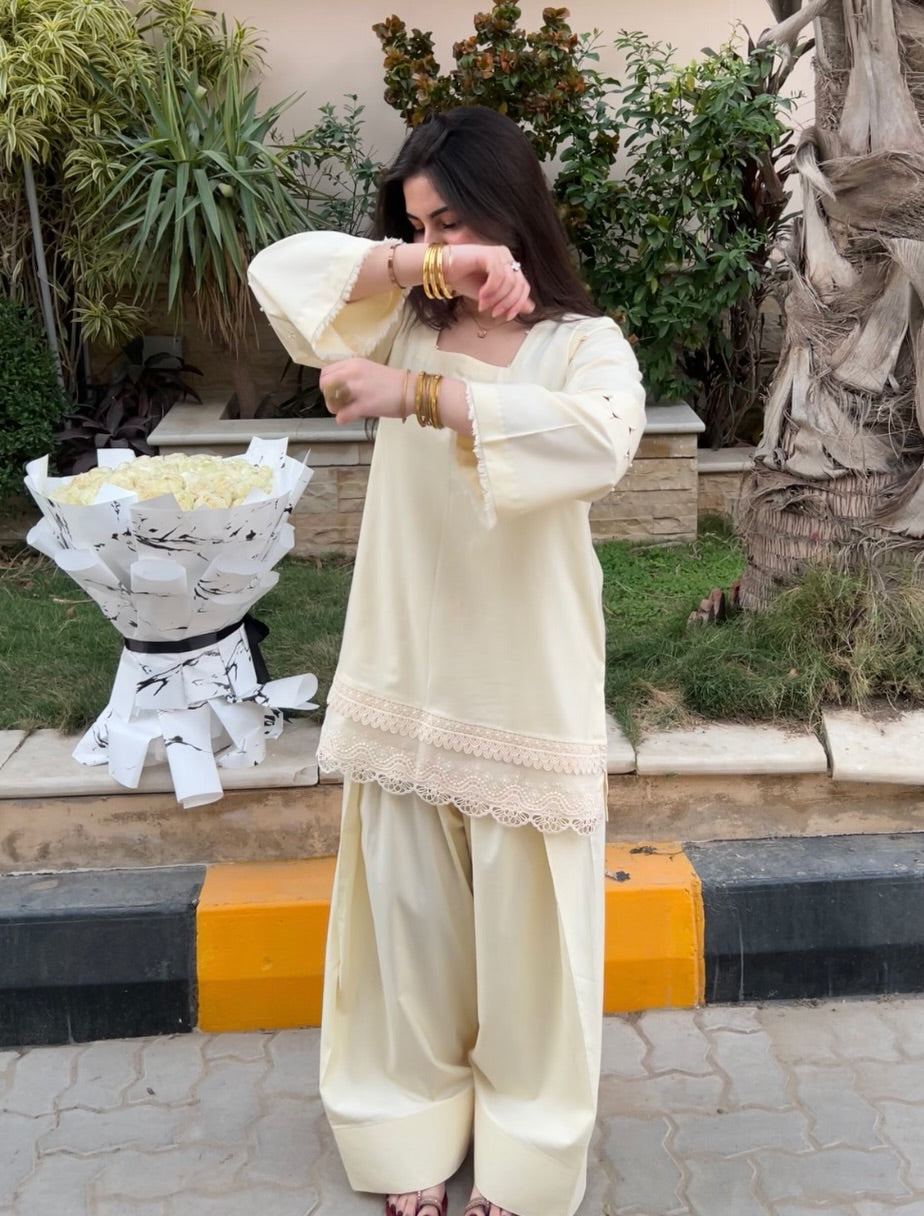 Tulip White Furshi Shalwar