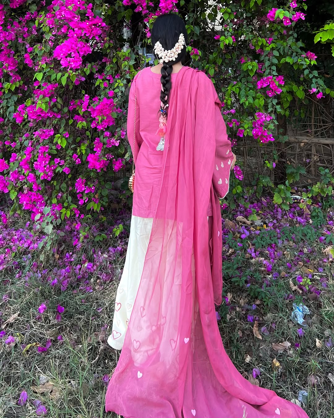 Pink-Heart Embroidered 3pc