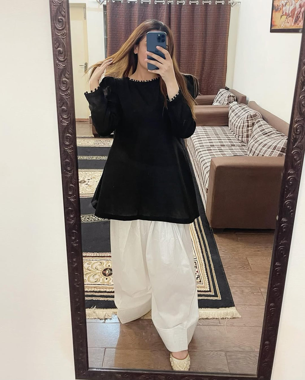 Black Peplum Farshi Co-ord